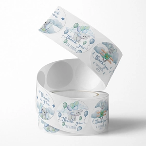 Süße Elefanten-Aufkleberrolle mit Aquarellmotiven für Geschenkversiegelungen