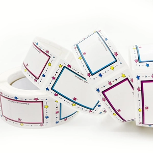 Colorful star border roll stickers with Homemade with love text for gift sealing