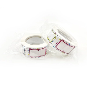 Two rolls of colorful Homemade with Love adhesive labels for jars and spices