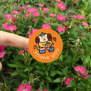 Cute cartoon bear Thank You sealing stickers roll for DIY gift packaging and decoration