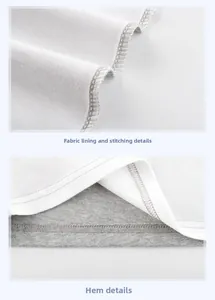 Detail of premium stitching on kids long sleeve t-shirt inner fabric and hem