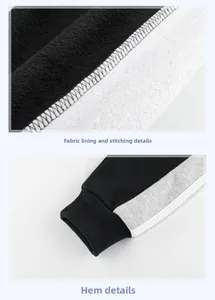 Détails de la doublure polaire et des poignets côtelés du pantalon de sport garçon