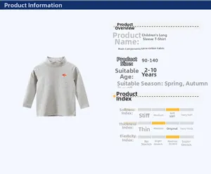 Détail du t-shirt à col roulé gris pour enfants en coton lycra avec broderie de poisson
