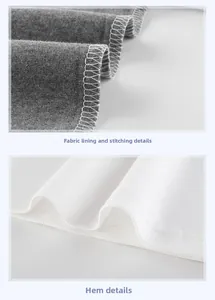 Gros plan d'un tricot de qualité montrant les coutures et la finition de l'ourlet double