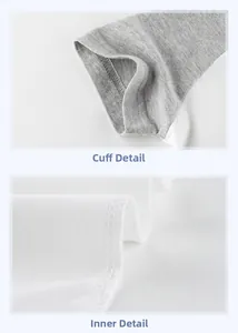 Detail of ribbed knit cuffs and high-quality inner stitching on kids' short sleeve t-shirt