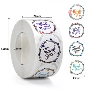 500pcs floral Thank You stickers roll for gift wrapping and envelope sealing