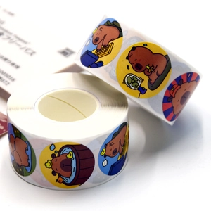 Rotolo di adesivi cartoon Capybara con varie scene per scrapbooking e decorazione