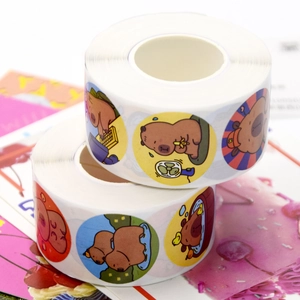 Simpatici adesivi rotondi a forma di Capibara per decorare diari e pacchi regalo