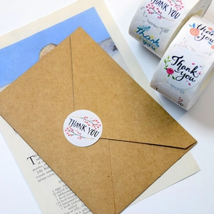 Floral Thank You stickers for small business packaging and handmade envelopes seals