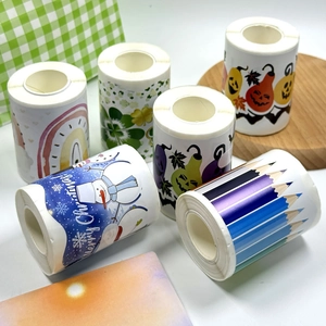 Lot de 6 rouleaux d'autocollants décoratifs pour Noël, Halloween et loisirs créatifs