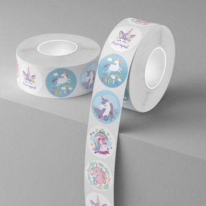 500pcs Unicorn cartoon roll stickers for kids DIY crafts and teacher reward decorations