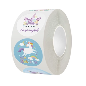 500pcs magical unicorn cartoon stickers roll for kids DIY craft and reward decoration
