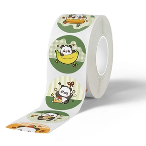 Rotolo di adesivi panda carini per premi bambini e decorazione cancelleria creativa
