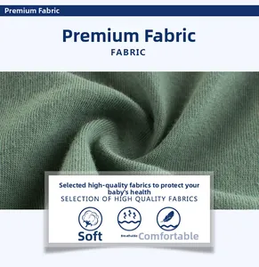 Détail du tissu en maille de coton vert haricot doux pour t-shirts respirants de bébé