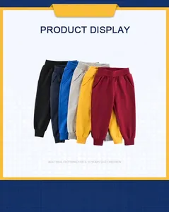 Kids sports joggers in six colors with elastic waistband and ribbed cuffs for 2-10 years