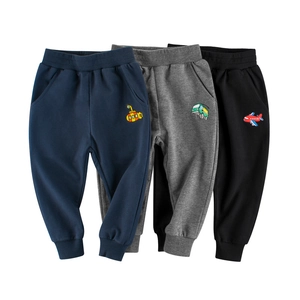 Pantaloni Jogger Casual in Cotone per Ragazzi con Vita Elastica e Ricami a Cartoni Animati Morbidi Traspiranti Sportivi per Bambini