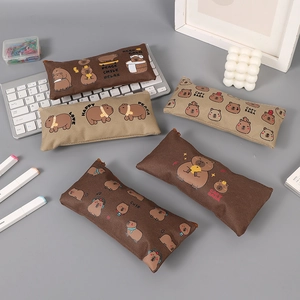 Cartoon Capibara Patroon Oxford Doek Penetui Briefpapier Opbergtas Draagbare Bureau Organizer Voor Studenten Kantoor School