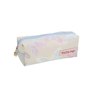 Minimalist butterfly pencil case with large capacity and purple floral butterfly prints