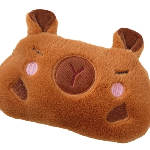 Trousse à crayons Capybara mignonne en peluche marron douce pour rangement de papeterie