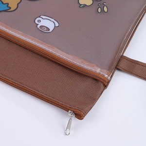 Detail of Capybara storage bag showing metal zipper and durable mesh texture seams