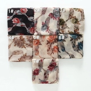 Lightweight floral print pleated scarf for summer in seven elegant breathable patterns