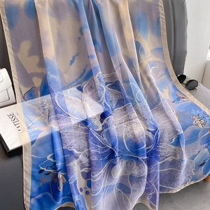 Artistic Landscape Print Women Chiffon Scarf Large Shawl Wrap Sun Protection Lightweight Beach Cover Up Fashion