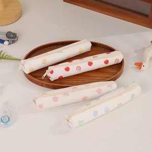 Quilted floral strawberry pencil case set with four cute patterns for students