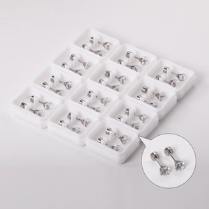 Detailed macro view of 12-piece stud earring set with clear round cubic zirconia