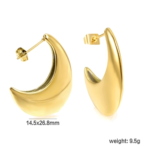 Irregular gold teardrop earrings size 14.5x26.8mm and weight details in 9.5g