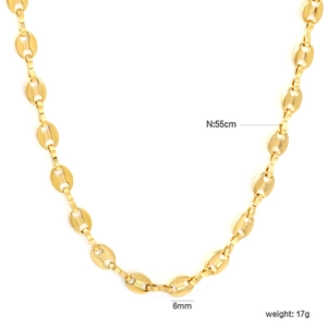 Détail macro du collier chaîne mariner doré de 6mm avec longueur 55cm et poids 17g