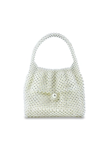 Elegant Imitation Artificial Pearl Woven Handbag French Vintage Beaded Evening Bag For Wedding Banquet Party Niche Design Tote