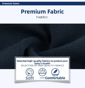 Détail du tissu en coton bleu marine doux et respirant pour pantalons de jogging enfants