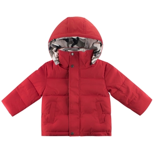Kids Puffer Jacket Hooded Thicken Polyester Winter Coat Windproof For Toddler Boys Girls With Camo Lining Casual