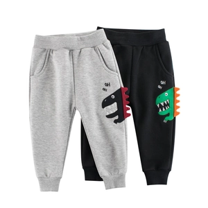 Kids Boys Girls Fleece Lined Joggers Dinosaur Cartoon 3D Spikes Warm Sweatpants Elastic Waist Ribbed Cuffs Sports Pants