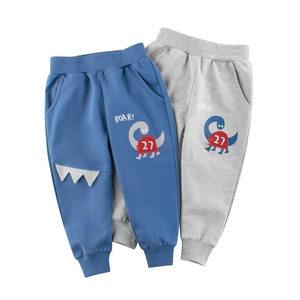 Pantalons de Jogging en Coton Décontractés pour Garçons Imprimé Dinosaure Dessin Animé Avec Taille Élastique pour Enfants
