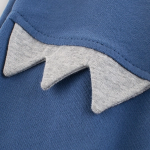 Pantalon de jogging bleu marine pour enfant avec motif requin en coton tricoté de qualité