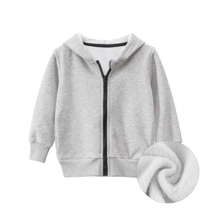 Veste à capuche grise pour enfants avec doublure polaire chaude pour l'hiver
