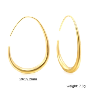 Vue détaillée montrant les dimensions 29x39.2mm et le poids 7.3g des boucles dorées