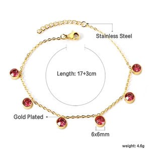 Détails du bracelet papillon plaqué or avec pierres roses et longueur de 17+3cm