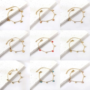Bracelet En Acier Inoxydable Réglable Pendentif Papillon Coquillage Plaqué Or Zircon Bijoux De Mode Pour Femmes