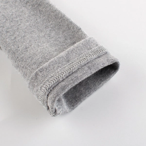 Kids grey knitted long sleeve t-shirt sleeve cuff detail with neat stitching