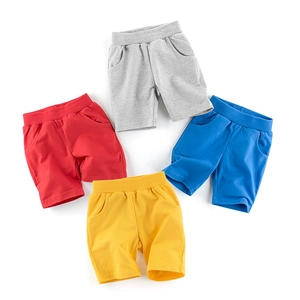 Boys Summer Cotton Shorts Elastic Waist Kids Casual Solid Color Knit Shorts For Toddler Boys Bottoms Activewear Pants
