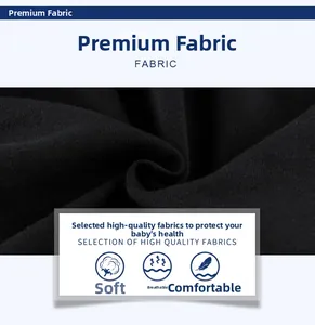 Close-up of soft breathable black knit cotton fabric for kids summer shorts