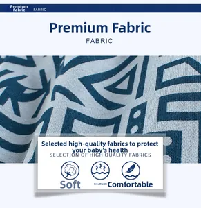 Gros plan sur le tissu en maille bleu à motifs géométriques doux et respirant