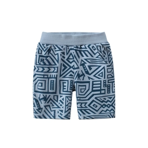 Short En Coton Pour Garçons Taille Élastique Imprimé Géométrique Respirant Décontracté Été Bas De Plage Pour Enfants