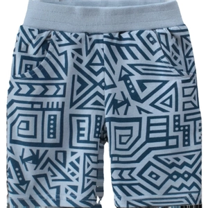 Short d'été en coton pour garçons avec imprimé géométrique et taille élastique