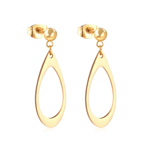 Boucles d'oreilles gouttes plaquées or 18 carats au design géométrique moderne
