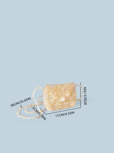 Mini Vintage Handgefertigte Perltasche mit Perlenverschluss und gelben Facettenperlen
