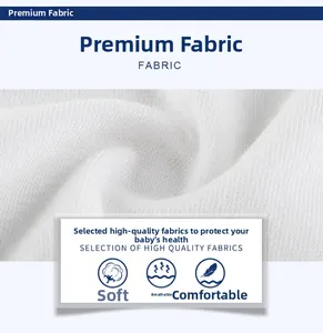 Détail du tissu en coton blanc doux et respirant pour vêtements de bébés et enfants