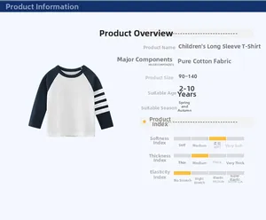 Vue détaillée du t-shirt coton à manches longues avec manches raglan et rayures